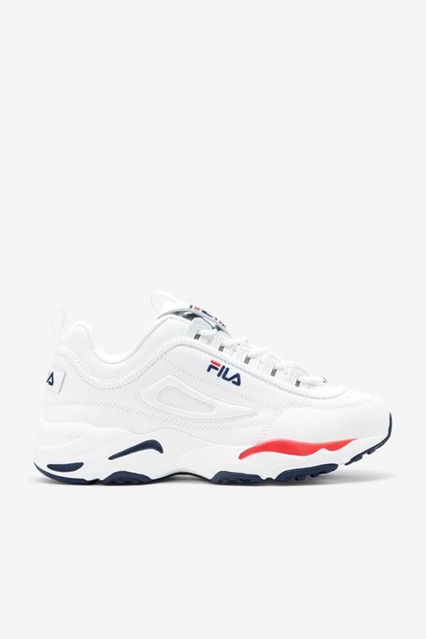 Fila Disruptor 2 X Ray Tracer White Leather Men's Sneakers - White/Navy/Red,NZ 740-72635